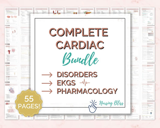 Cardiac Bundle Study Guide for Med-Surg | Comprehensive Nursing Notes | Digital Download